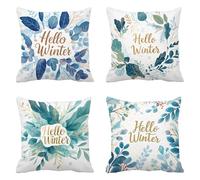 Beige Funda Cojin 35 x 35 Juego de 4 Planta Cojines Sofa Lino Funda de Almohada Cojines Decorativos, Cojin Infantil Pillow Case Cuadrado Cushion Covers Almohada Sofa, Home Decoration a-641