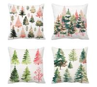 Beige Funda Cojin 45 x 45 Juego de 4 Árboles Cojines Sofa Terciopelo Funda de Almohada Cojines Decorativos, Cojin Infantil Pillow Case Cuadrado Cushion Covers Almohada Sofa, Home Decoration a-635