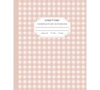 Beige Gingham Composition Notebook: Neutral Aesthetic Tan Checkered Journal for School | College Ruled Lined Pages
