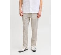 Beige Hombres Cotton/Linen/Elastane Jogger Corte Tapered XL EU