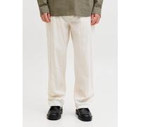 Beige Hombres Cotton/Linen/Elastane Jogger Corte Wide Leg S EU