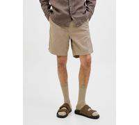 Beige Hombres Cotton/Linen Shorts Corte Relaxed S EU