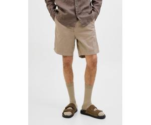 Beige Hombres Cotton/Linen Shorts Corte Relaxed S EU