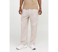 Beige Hombres Cotton/Recycled/Cotton/Linen Pantalones Cargo Corte Loose M EU
