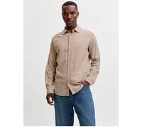 Beige Hombres Organic/Cotton/Cotton Camisa Corte Regular M EU