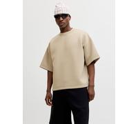 Beige Hombres Recycled/Polyester/Viscose/Elastane Scuba Sudadera Liso S EU