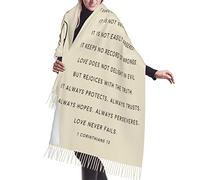Beige Mi Gracia Te Basta Versículo De Corintios Flecos Bufandas Cozy Bufanda Largas Para Mujer Cálida Mantón