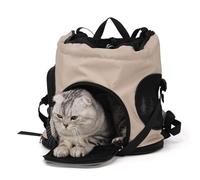 Beige,Mochilas para Perros Gatos, Portador De Viaje Mochila, Bolsa De Transporte para Mascotas Gatos Perros para Viajar/Senderismo/Camping