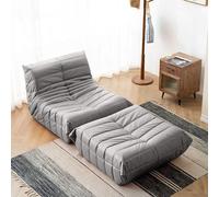 Beige moderno tela giratoria Rocker silla Recliner manual mentira sofá perezoso para sala de estar cine en casa con taburete gris sofá