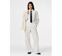 Beige Pantalones De Pierna Ancha S