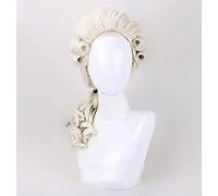 Beige Pengacara Hakim Pianis Pertunjukan Musik Wig Cosplay Barok Keriting Kolonial Kostum Wig Sejarah Halloween Alat Peraga Cosplay