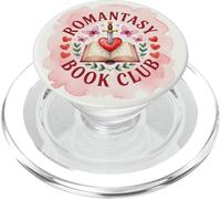 Beige Pink Cute Romantasy Book Club Bookish Heart Aesthetic PopSockets PopGrip para MagSafe