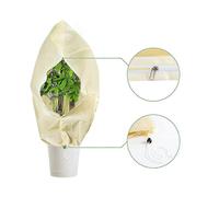 Beige Plant Cold Protection Blanket, Frost and Insect Resistant Traction Rope Blanket (Bottom Traction Rope 0.6m Wide 0.8m High)
