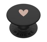 Beige Tan Corazón Minimalista Crema Amor PopSockets PopGrip Adhesivo