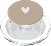 Beige Tan Corazón Minimalista Crema Amor PopSockets PopGrip para MagSafe
