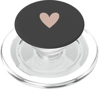 Beige Tan Corazón Minimalista Crema Amor PopSockets PopGrip para MagSafe