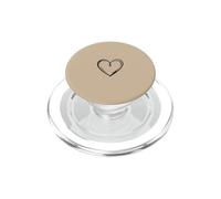 Beige/Tan - Estética Simple Dibujado a Mano del Contorno del corazón PopSockets PopGrip para MagSafe