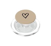 Beige/Tan - Estética Simple Dibujado a Mano del Contorno del corazón PopSockets PopGrip para MagSafe