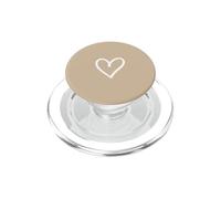 Beige/Tan - Estética Simple Dibujado a Mano del Contorno del corazón PopSockets PopGrip para MagSafe