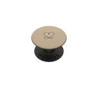 Beige/Tan - Símbolo de corazón Infinito Amor Minimalista PopSockets PopGrip Adhesivo