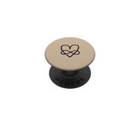 Beige/Tan - Símbolo de corazón Infinito Amor Minimalista PopSockets PopGrip Adhesivo
