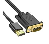 Beigemo 1.8M Cable HDMI a VGA de Alta Resolución 1080P HDMI VGA para PC, Monitor, Ordenador Portátil, HDTV, Negro