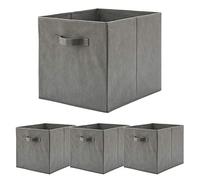 BeigeSwan - Cesto plegable de tela para almacenamiento (4 unidades, 33 x 38 x 33 cm), color gris