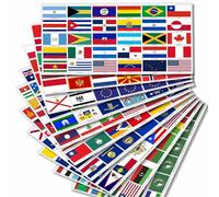 beihaasnatuerlich Juego de pegatinas de banderas de países XXL Mundo 300 pegatinas Banderas de países 10 hojas Resistente a los rayos UV Impermeable Tamaño 5 x 3 cm, 5 x 3,3 cm para modelismo, maleta
