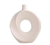 Beihaoer - Jarrón de cerámica para decoración moderna del hogar,jarrones redondos mate de flores de pampa minimalista,estilo nórdico,bohemio,para boda,cena,fiesta,oregalo decorativo (S,blanco)