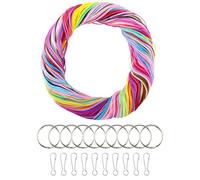 Beihre 200Pcs Hilos para Hacer Pulseras, Cuenca para Pulseras en Color, Hilo Plástico para Pulseras con Accesorios para la Fabricación de Llaveros de Collar DIY de Hilos Pulseras Scooby Doo