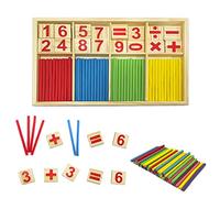 BEIIEB 1 juego de juguetes educativos de matemáticas, bloques coloridos y juegos de matemáticas de palo, juguetes educativos para niños, además de 50 palos