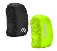 BEIIEB 2 Fundas Reflectantes para Mochila, Funda elástica para la Lluvia con Tiras Reflectantes, Funda para la Lluvia para Mochila Escolar, Adecuada para Acampar y Hacer Senderismo al Aire Libre.