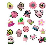 BEIIEB 20 Piezas de Adornos de Zapatos Rosas, Adornos de Sandalias de Zueco, de PVC, Accesorios Lindos de Bricolaje, Regalos cumpleaños niños