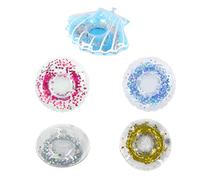 BEIIEB B Juego de 5 portavasos inflables para piscinas, accesorios flotantes para piscina, soporte flotante para bebidas para fiestas de verano en la piscina y juguetes de baño para niños