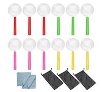 BEIIEB Lupa de 12 piezas para niños, mini lupa de plástico colorida, herramientas para explorar insectos y plantas, con 3 bolsillos de almacenamiento de gafas y 3 paños de limpieza para gafas.