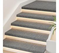 BeiJingYZ 10 Alfombra Escalera, Antideslizante Alfombra, Cinta Antideslizante Escaleras de Madera Interiores, Fibra de Imitación de Lino, Autoadsorción Física sin Pegamento(Gray,30x100 cm/12x39 in)