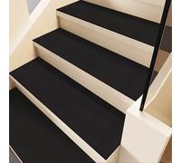 BeiJingYZ Alfombra Escalera, Antideslizante Alfombra, Cinta Antideslizante Escaleras de Madera en Interiores con Base de Goma, Autoadhesiva sin Pegamento(Black,90x30 cm/35x12 in)
