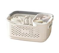 BeiJingYZ Cesto Ropa Sucia Plastico Portátil, Cesto Colada con Asas y Cesta Pequeña, Cesta de Ropa Sucia Que se Puede Almacenar en Categorías(White,Small)