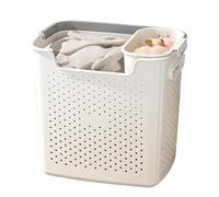 BeiJingYZ Cesto Ropa Sucia Plastico Portátil, Cesto Colada con Asas y Cesta Pequeña, Cesta de Ropa Sucia Que se Puede Almacenar en Categorías(White,Large)