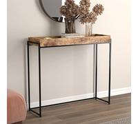 BeiJingYZ Consola Recibidor Estrecha, Recibidores de Entrada, Encimera de Madera Maciza y Estructura de Metal para Pasillo, Sala de Estar, Entrada, Sofá, Fácil de Instalar(150x30x80 cm/59x12x31 in)