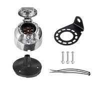 BEIJISTAR Kit de Zócalo Remolque 7 Pines Metal con Junta de Goma y Soporte de Montaje de Metal, 12V Conector Hembra Enchufe de Remolque 7 Pines Impermeable, para RV Caravana Camión