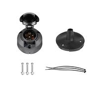BEIJISTAR Zócalo de Remolque 7 Pines con Junta de Goma, Enchufe Remolque 7 Pines Hembra, 12V Impermeable Conector de Zócalo, para Camión RV Coche Caravana