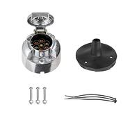 BEIJISTAR Zócalo de Remolque 7 Pines Metal con Junta de Goma, Enchufe Remolque 7 Pines Hembra, 12V Impermeable Conector de Zócalo Remolque, para Camión RV Coche Caravana (Aleación de Aluminio)