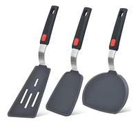 Beijiyi Juego de 3 espátulas de cocina resistentes al calor para utensilios de cocina antiadherentes, utensilios de cocina flexibles grandes sin BPA, juego de espátulas de goma para huevo,