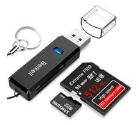 Beikell Lector de Tarjetas USB 3.0 de Memoria SD/Micro SD de Alta Velocidad con Llavero Portátil para TF, SDXC, SDHC, MS, MMC, MSXC, Compatible con Windows y Mac OS