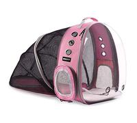 BEIKOTT Mochila expandible para gatos, mochila para perros y mascotas para gatos pequeños, perros y pájaros, mochila transparente para viajes, senderismo, exteriores (rosa)