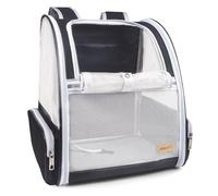 BEIKOTT Mochila para Mascotas para Gatos y Perros pequeños, Plegable, con cinturón de Seguridad, Hebillas para Viajes, Senderismo y Exteriores, Color Negro