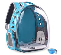 BEIKOTT Mochila transportadora para gatos, mochila para perro, ventilar mascotas, gatos, cachorros, pájaros, conejos, mochila para viajes, uso en interiores y exteriores (azul)