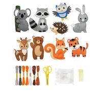 Beiktehy Juego de costura para niños, 10 unidades, juego de manualidades Kiddy Milagro Costura Diversión Creativo Animales Fieltro, promueve la coordinación mano-ojo en niños a partir de 6 años