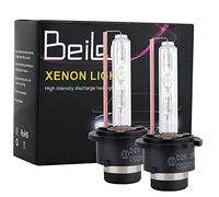 BeiLan 10000K D2S Bombillas de xenón HID faros delanteros para autos - Luz super brillante azul 35W 12V Lámpara de descarga de alta intensidad Reemplace el faro LED halógeno Paquete de 2